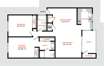 Plan 2BR H floor plan